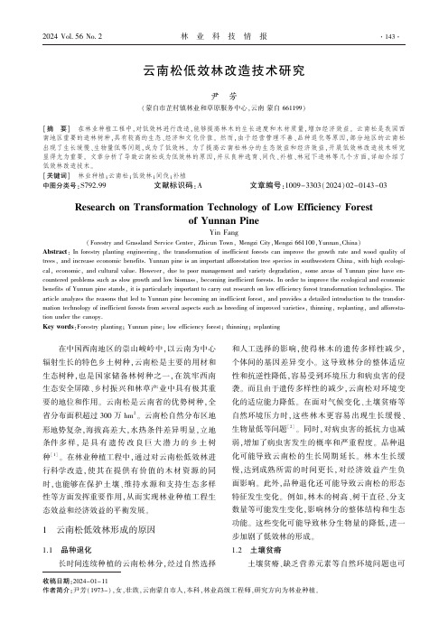 云南松低效林改造技术研究