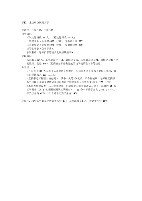 2011年34所自主划线院校计算机复试线及相关详细信息