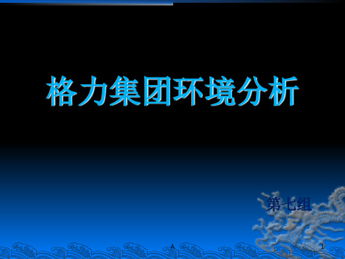 格力集团环境分析报告