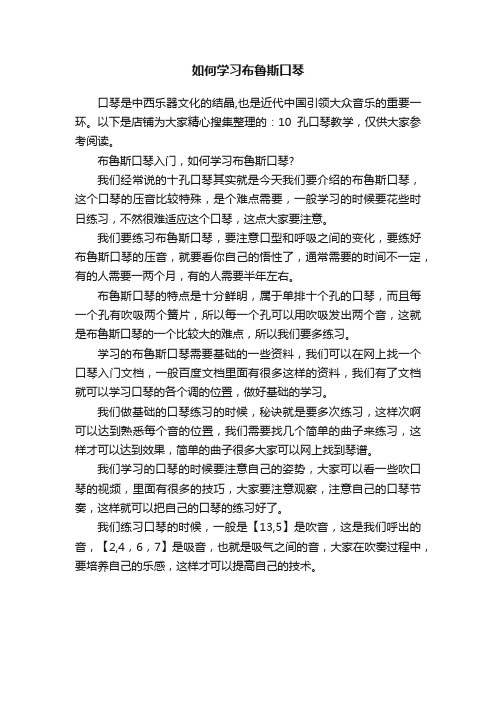 如何学习布鲁斯口琴