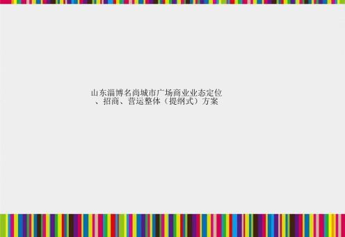 山东淄博名尚城市广场商业业态定位、招商、营运整体(提纲式)方案