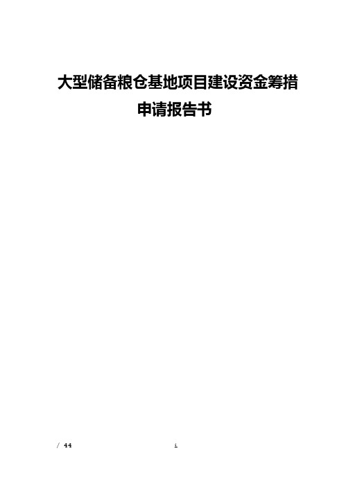 大型储备粮仓基地项目建设资金筹措申请报告书