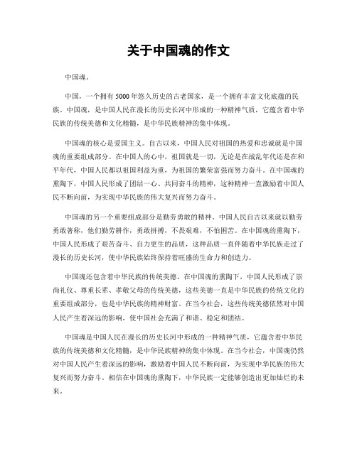 关于中国魂的作文