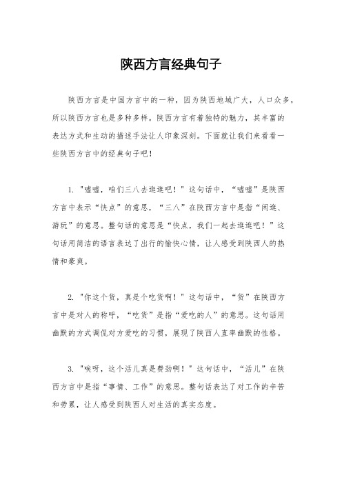 陕西方言经典句子