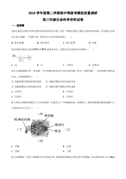 高三二模生物试题(原卷版)