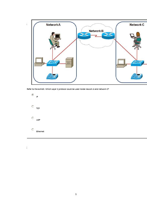 思科第一学期期末考试最新考题CCNA1