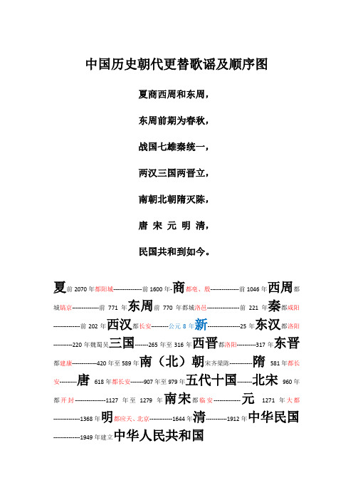 中国历史朝代更替歌谣及顺序图