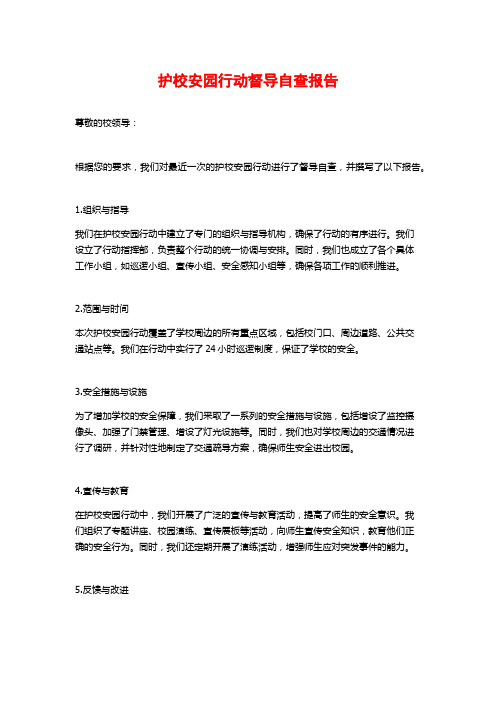 护校安园行动督导自查报告 (2)