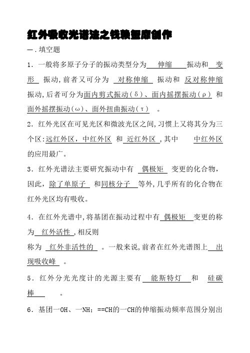 仪器分析红外吸收光谱法习题及答案