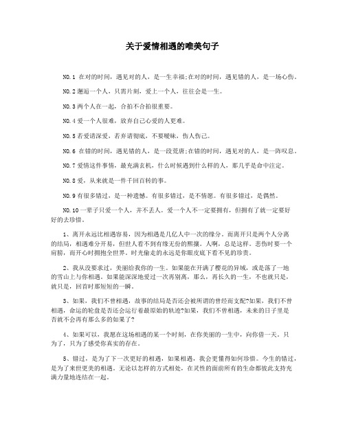 关于爱情相遇的唯美句子