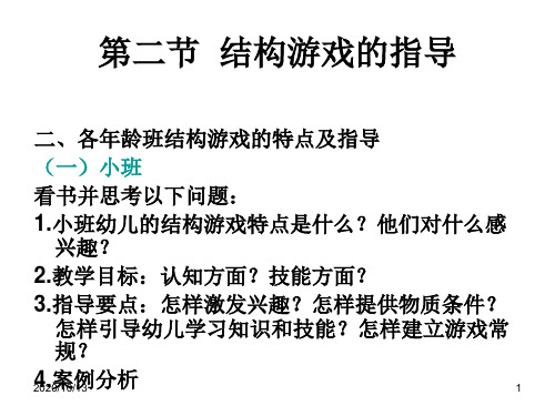 结构游戏各年龄段特征及指点要点PPT课件