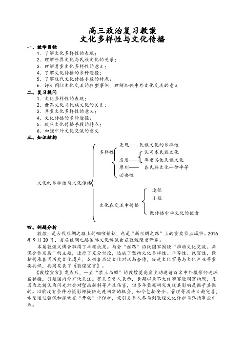 文化多样性与文化传播教案