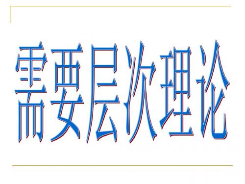 需要层次理论