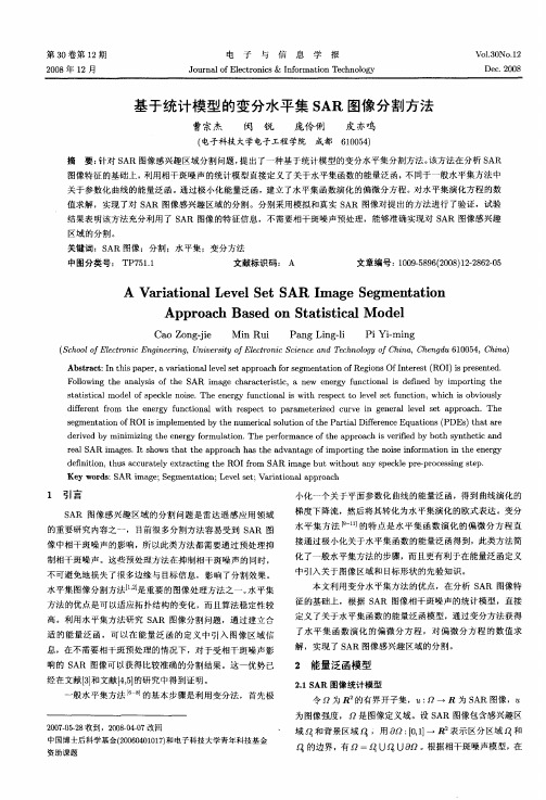 基于统计模型的变分水平集SAR图像分割方法