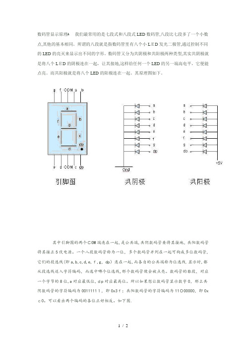 数码管显示原理