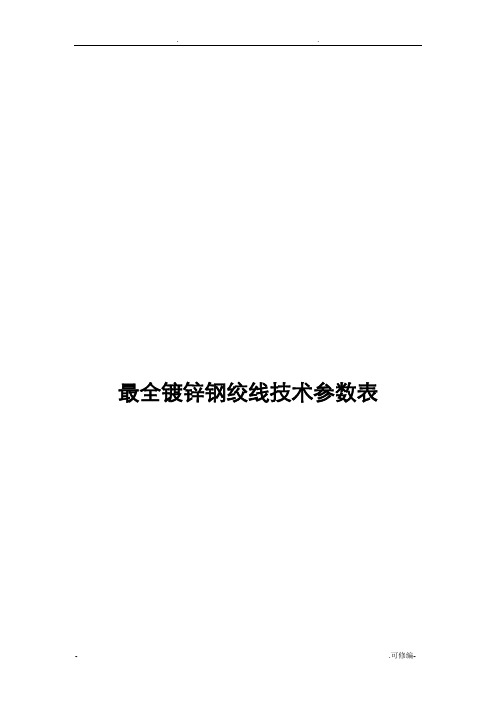 最全镀锌钢绞线技术参数表