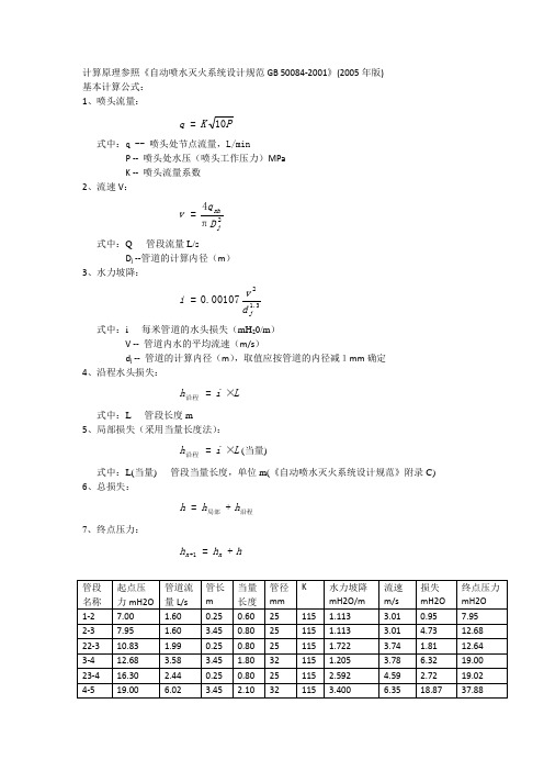 喷淋计算原理参照