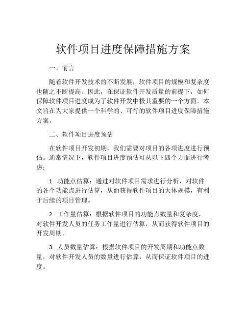 软件项目进度保障措施方案