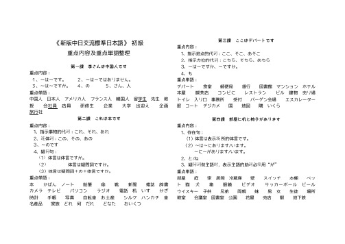 标准日语初级单词及语法汇总