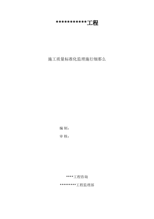 质量标准监理实施化细则