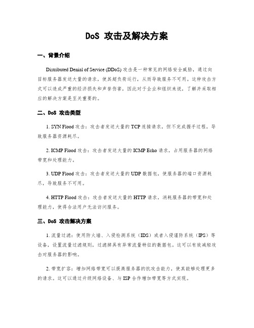 DoS 攻击及解决方案