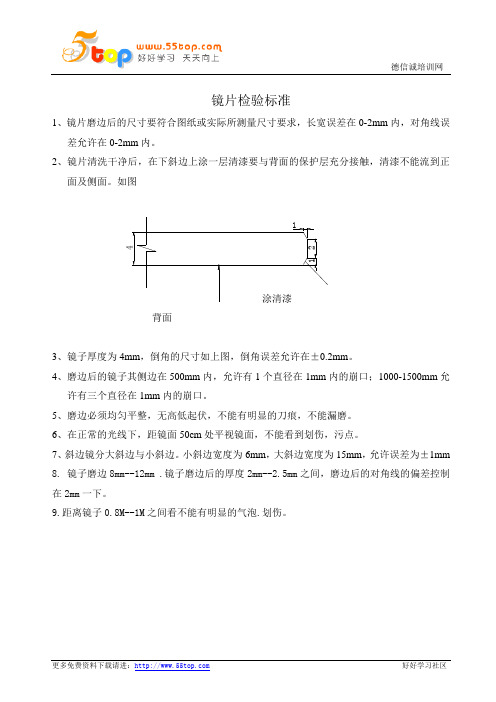 镜片检验标准