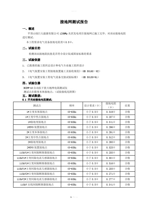 接地网测试报告