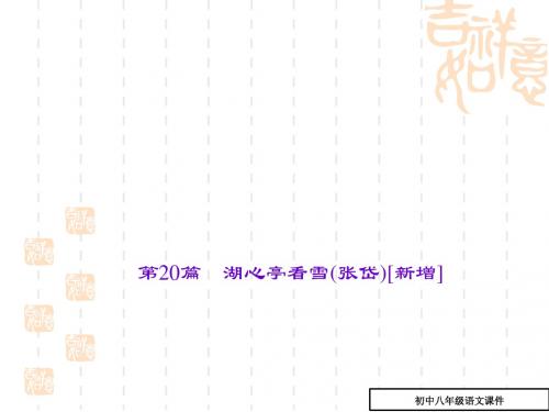 中考文言复习：第20篇《湖心亭看雪》ppt课件