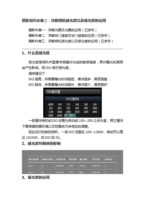 摄影知识必备三：详解相机感光度以及感光度的应用