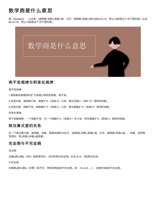 数学商是什么意思