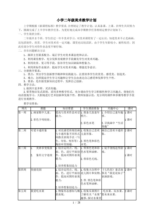 岭南版二年级下册美术全册教案