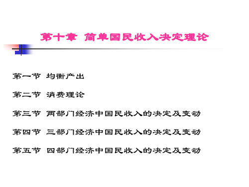 西方经济学课件第10章 简单国民收入决定理论