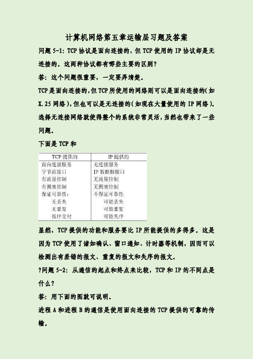 计算机网络第五章运输层习题及答案