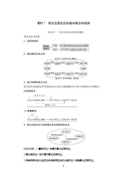  高中化学 氧化还原反应的基本概念和规