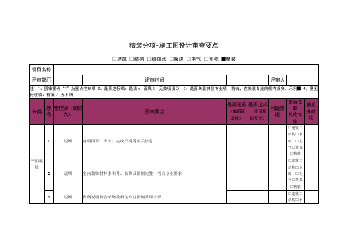 精装分项-施工图设计审查要点