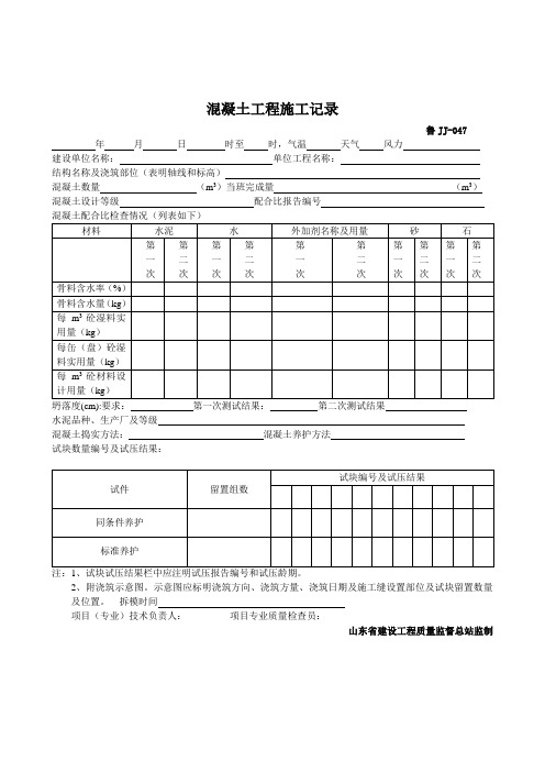 表格模板-3077技术资料表格JJ047094 精品