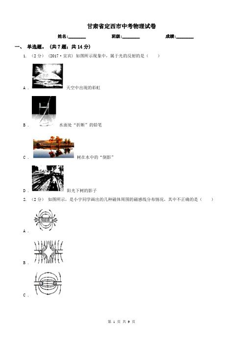 甘肃省定西市中考物理试卷