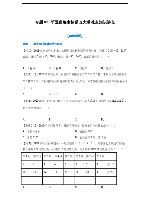 专题05 平面直角坐标系五大重难点知识讲义(原卷版)