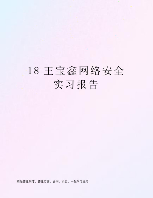 18王宝鑫网络安全实习报告