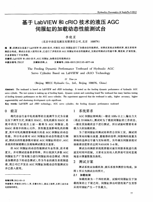 基于LabVIEW和cRIO技术的液压AGC伺服缸的加载动态性能测试台