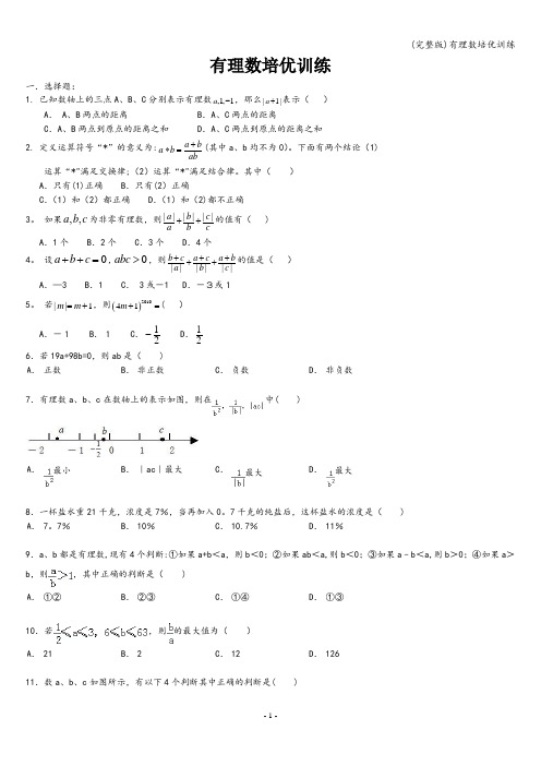 (完整版)有理数培优训练