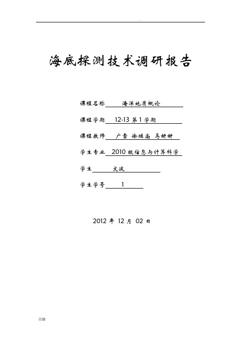 海底探测技术调研报告