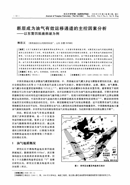 断层成为油气有效运移通道的主控因素分析——以东营凹陷南斜坡为例