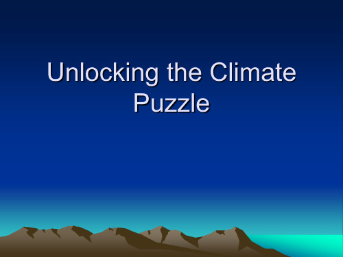 Unlocking the Climate Puzzle