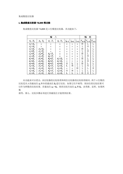 集成数值比较器