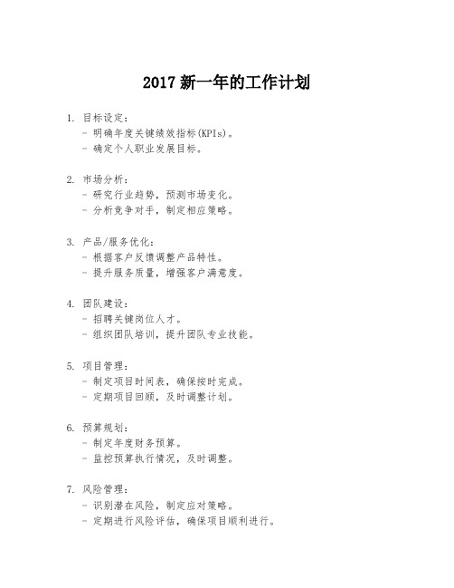 2017新一年的工作计划