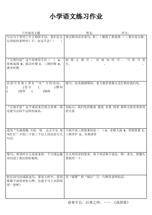 小学六年级语文提高训练 (52)