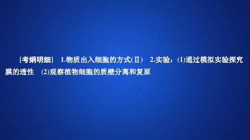 2020年高考生物必修1一轮复习课件第二单元第7讲物质跨膜运输的实例和方式