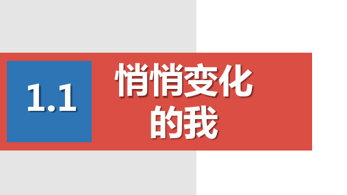 人教部编版七年级道德与法治下册 ：1.1悄悄变化的我   课件