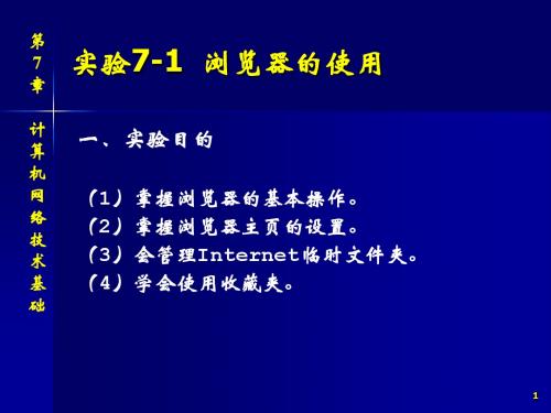 大学计算机基础实验指导与习题-第7章 计算机网络技术基础